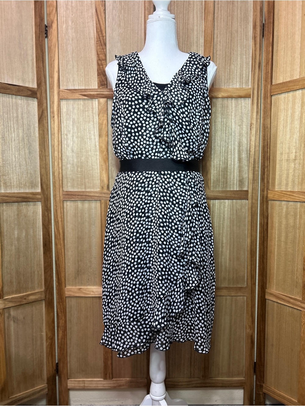 JBS Fairycore Y2K Polka Dot Chiffon Ruffle Two Piece Midi Dress 10